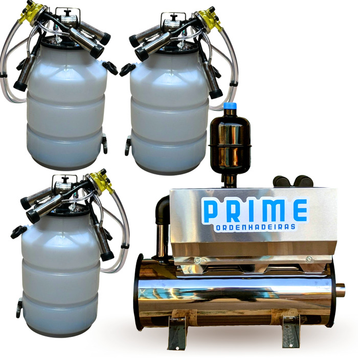 Ordenhadeira Inox Prime Balde ao Pé BV 450 litros - Motor 2 cv - De 1 a 4 conjuntos (84510)