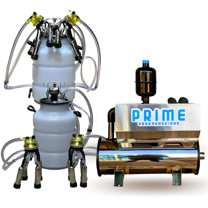 Ordenhadeira Inox Prime Balde ao Pé BV 600 litros - Motor 2 cv - até 5 conjuntos (86020)