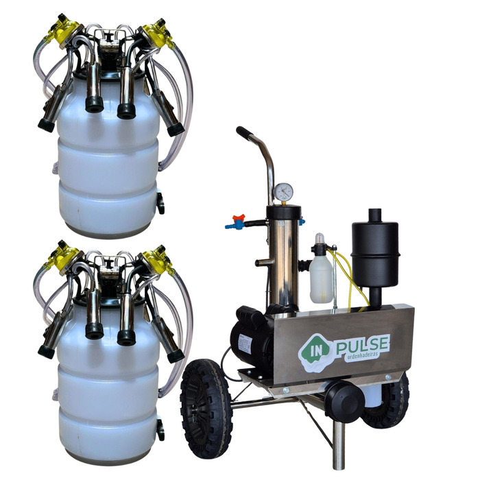 Ordenhadeira Móvel Inox In Pulse - BV 450 - Motor 2 cv - 1 a 4 conjuntos