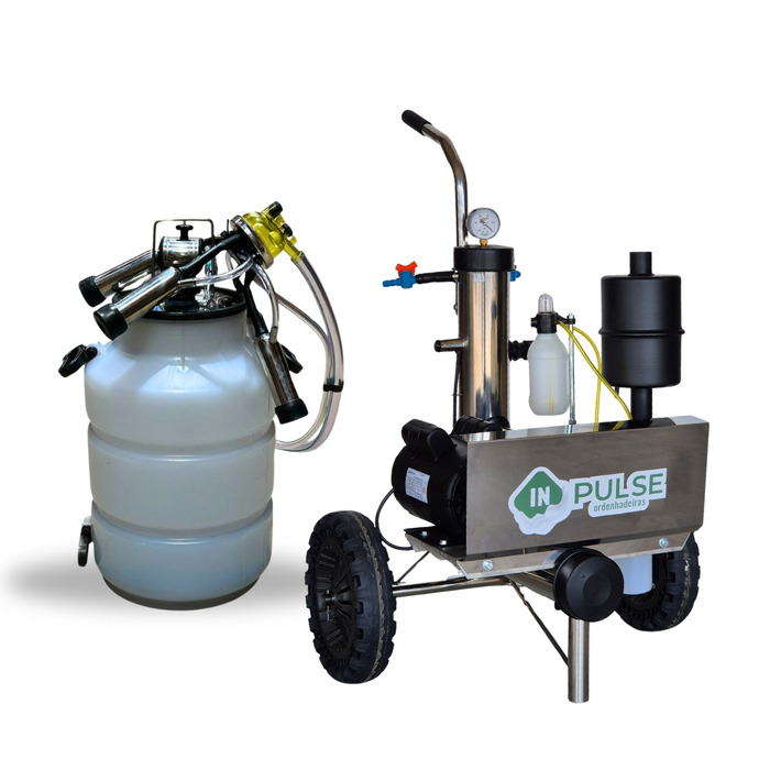 Ordenhadeira Móvel Inox In Pulse - BV 450 - Motor 2 cv - 1 a 4 conjuntos