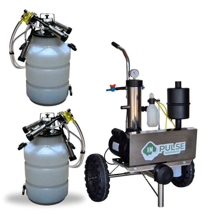 Ordenhadeira Móvel Inox In Pulse - BV 450 - Motor 2 cv - 1 a 4 conjuntos