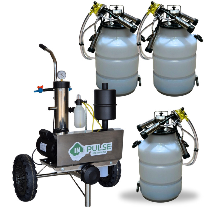 Ordenhadeira Móvel Inox In Pulse - BV 450 - Motor 2 cv - 1 a 4 conjuntos