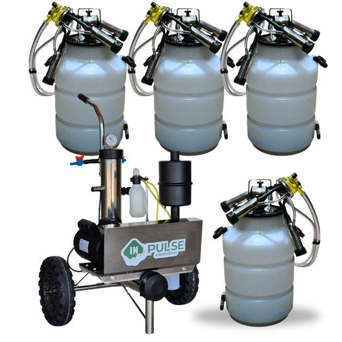 Ordenhadeira Móvel Inox In Pulse - BV 450 - Motor 2 cv - 1 a 4 conjuntos