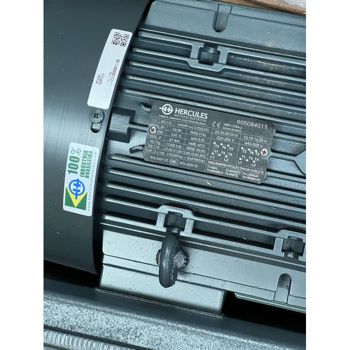 Motor Monofásico Hercules 5 Cv Baixa Rotação Blindado 220/440v