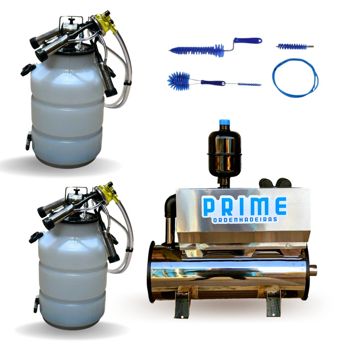 Ordenhadeira Inox Prime Balde ao Pé BV 300 litros - Motor 1 cv - De 1 a 2 conjuntos - 8300