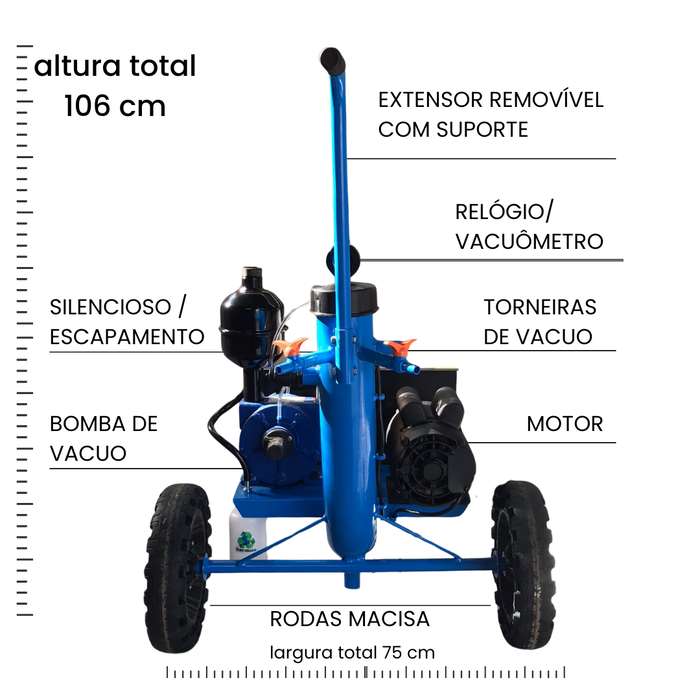 Ordenhadeira Móvel Mini Prime Bv 450 - 1 a 4 conjuntos de ordenha (1401051)