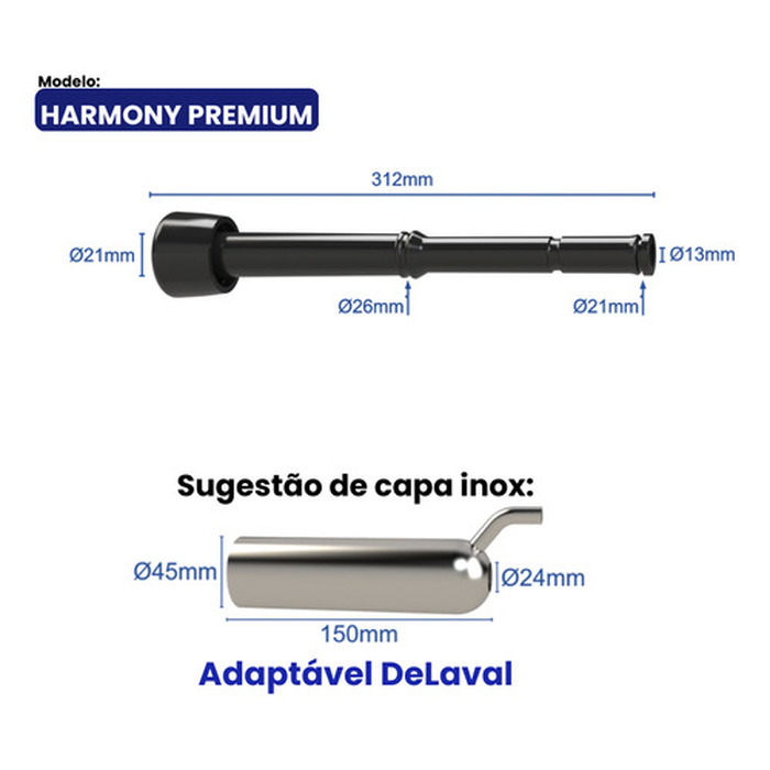 Teteira Insuflador Harmony Premium Prime Para Ordenhadeira