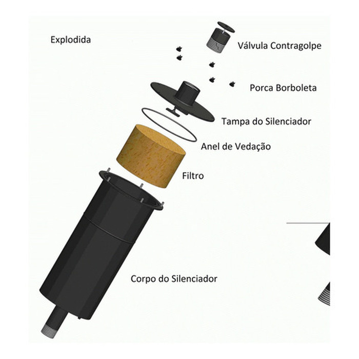 Silencioso Para Bomba De Vácuo 600 Lts E Bv 800 Lts 