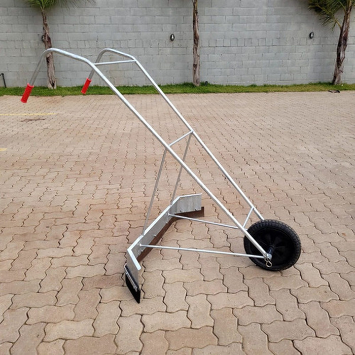 Carrinho Raspador De Esterco Em Aço Galvanizado Com Rodas 