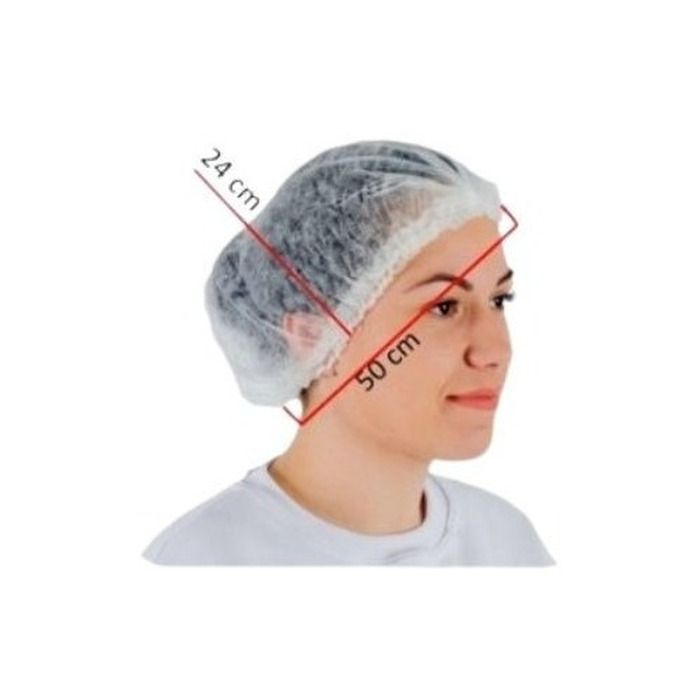 100 Touca Descartável Tnt Branca C/ Elástica C/ Nota Anvisa